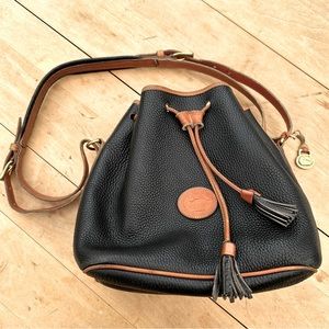 Vintage Dooney & Bourke Black Drawstring Bucket Bag
